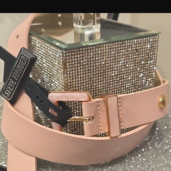 Steve‎ Madden Pink Marble Buckle Logo Belt main image 8